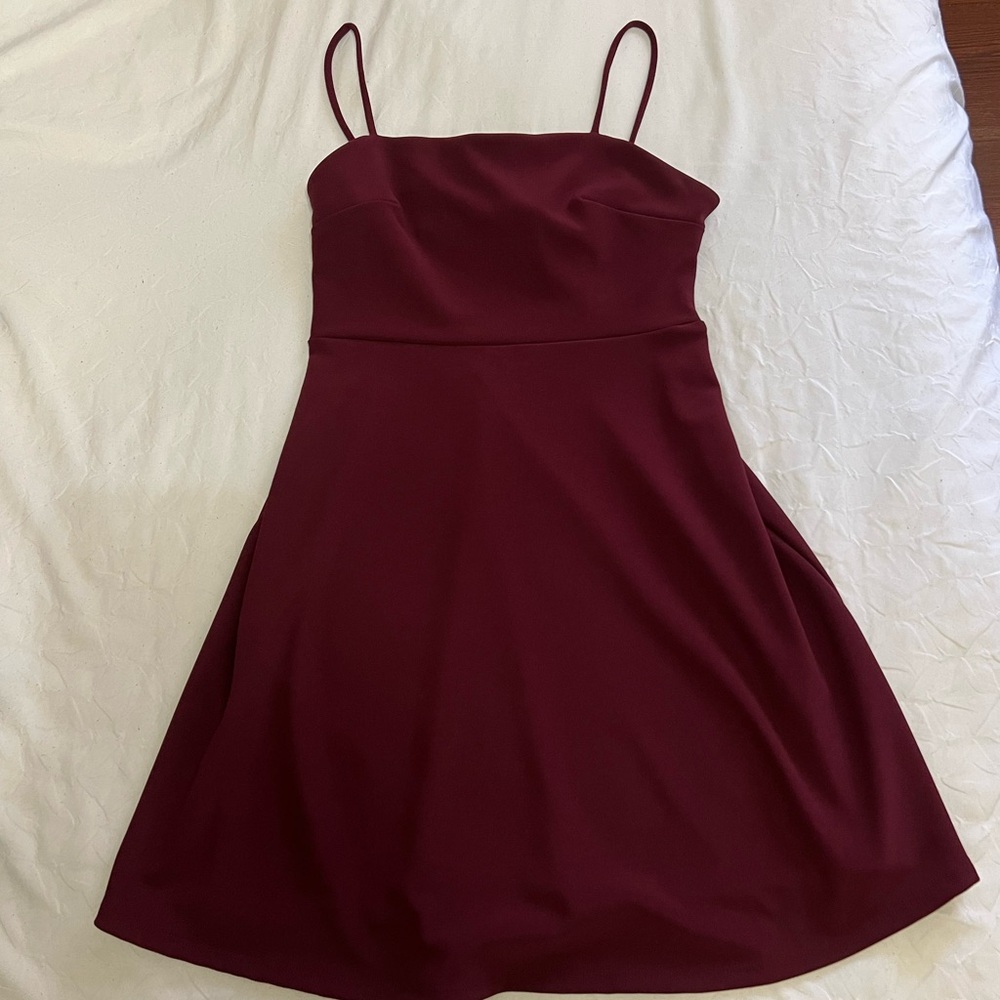 Forever 21 Wine Red Spaghetti Strap A-Line Dress